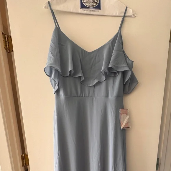 Birdy Grey Jane Convertible Maxi Dress Women Medium NWT Dusty Blue Bridesmaid - Picture 1 of 3
